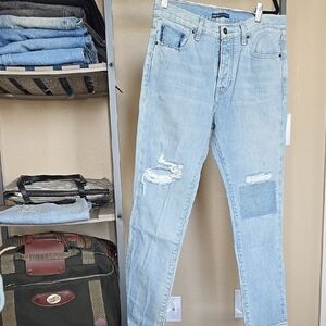 Women's Light Blue Distressed Levis 501 Jeans Jeans